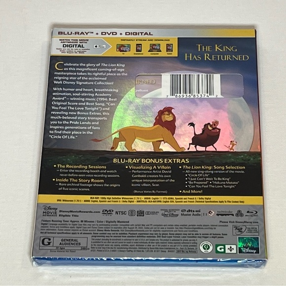 The Lion King Blu-ray DVD Digital Circle Of Life Edition Signature Collection - Picture 2 of 3